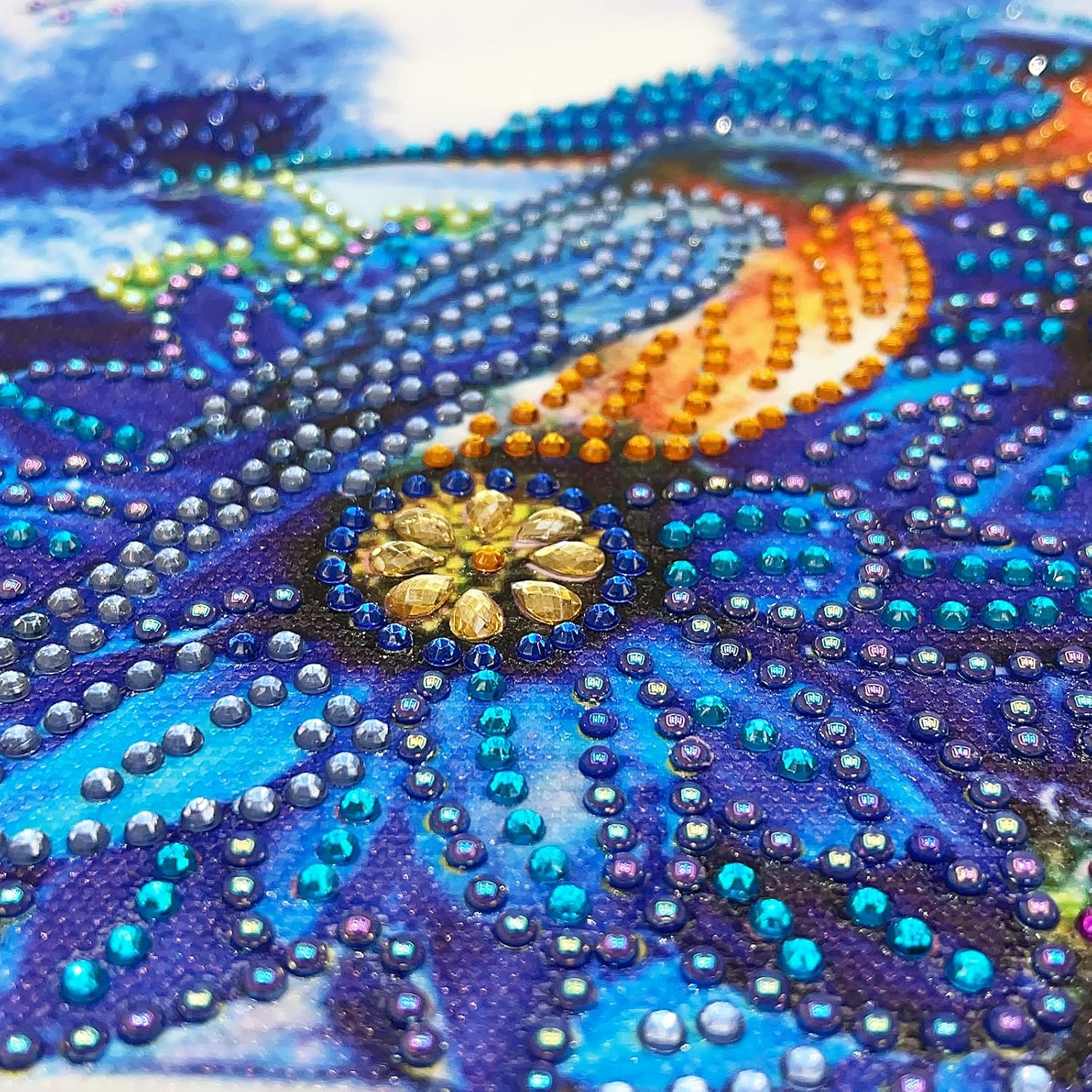 MXJSUA DIY 5D Special Shape Diamond Painting Flower by Number Kits for Adults, Flower Diamond Painting Kits Round Drill Diamond Art Kits Bird Picture Arts Craft for Home Wall Art Decor 12x12 inch