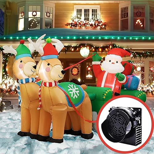 Miniatura 6 de Soplador de ventilador de repuesto mini soplador de aire de 12 V 12 A con 3 tiras de luz LED para inflables de aire en interiores y exteriores