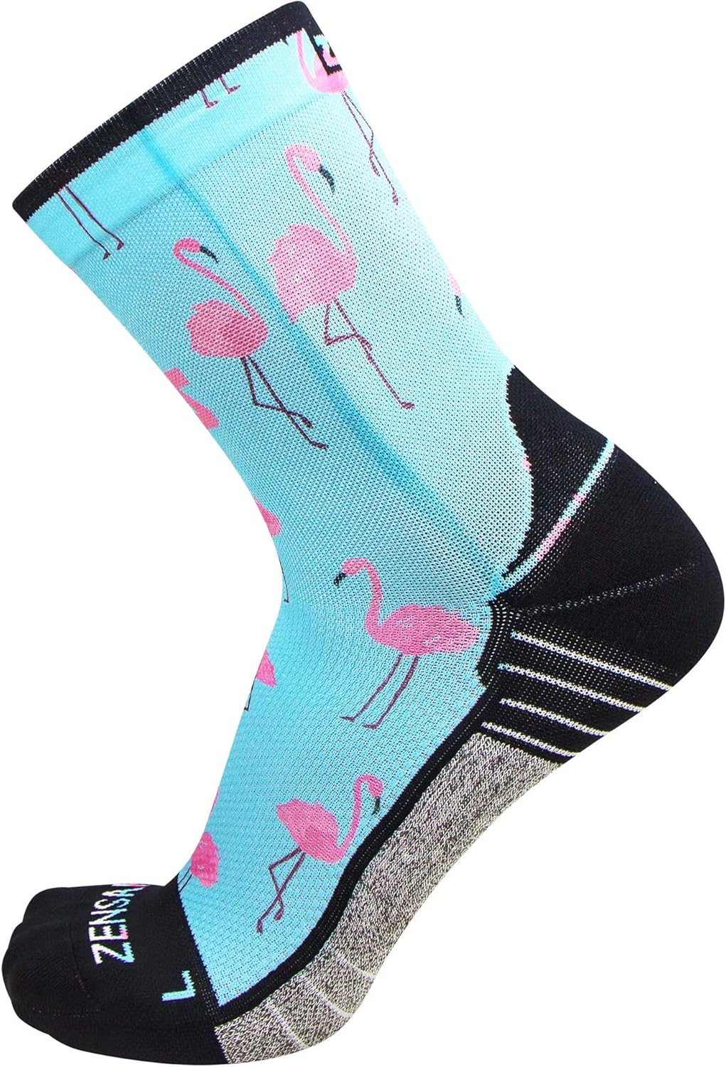 Zensah Limited Edition Running Socks - Fun and Crazy Mini Crew Compression Socks, Moisture Wicking and Anti Blister