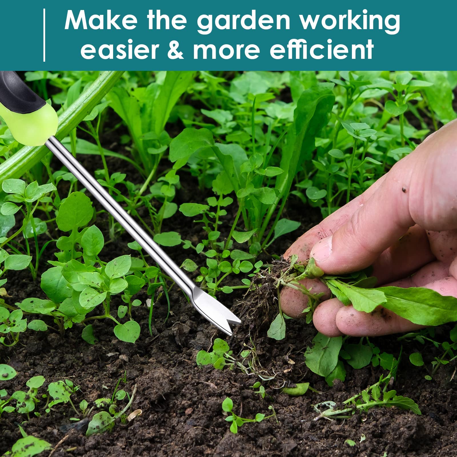 ACEONE Lot De 2 Outils De Désherbage à Main Avec Poignée Ergonomique Pour Jardin, Pelouse, Terres Agricoles