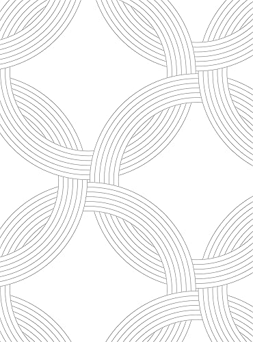 Miniatura 7 de Papel tapiz para despegar y pegar anillos entrelazados (gris, hoja individual, 2 x 9 pies)