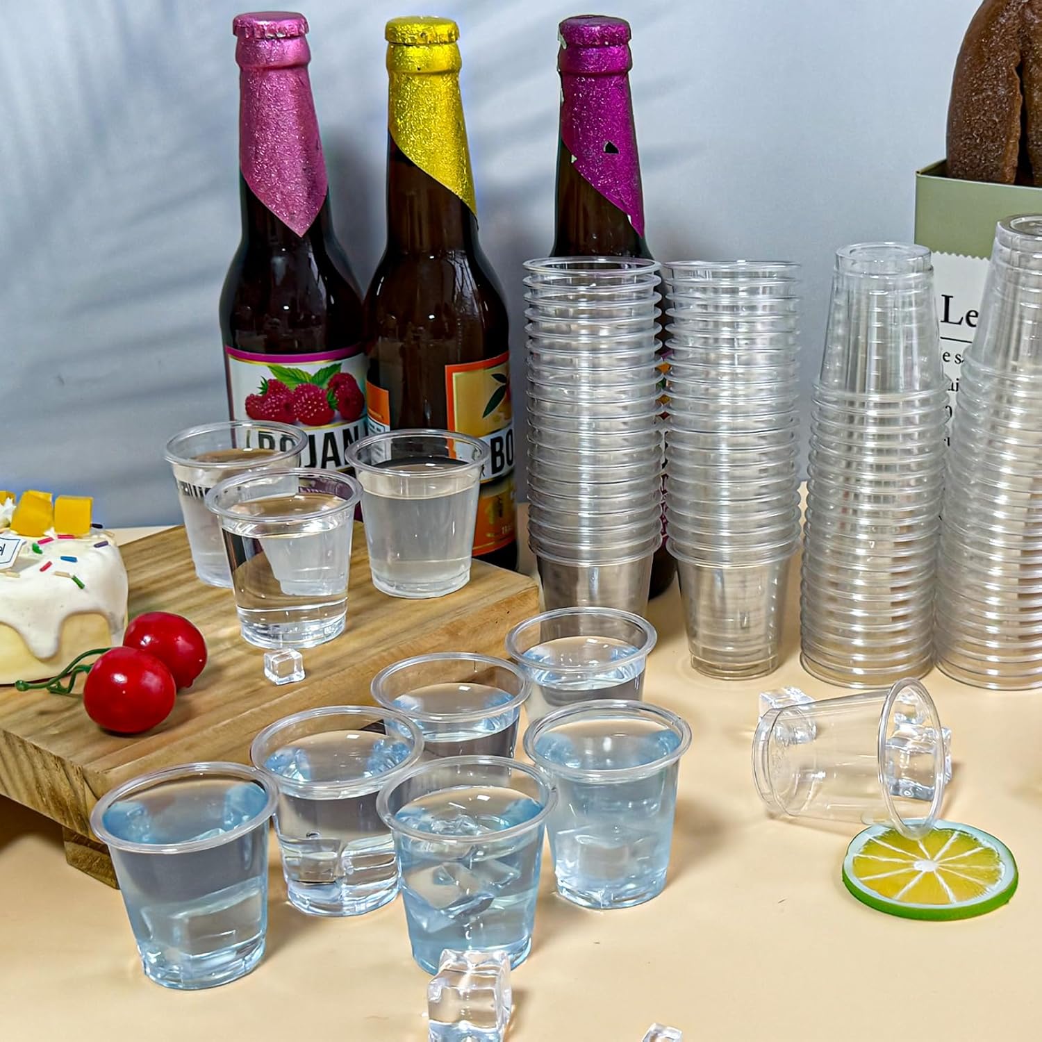 TINSKY 1000 Pack Plastic Shot Glasses Bulk 2 oz Mini Shot Cups Disposable Clear Small Sample Cups for Tasting, Whiskey, Jelly Shot, Pudding, Party, Wedding, Halloween, Christmas