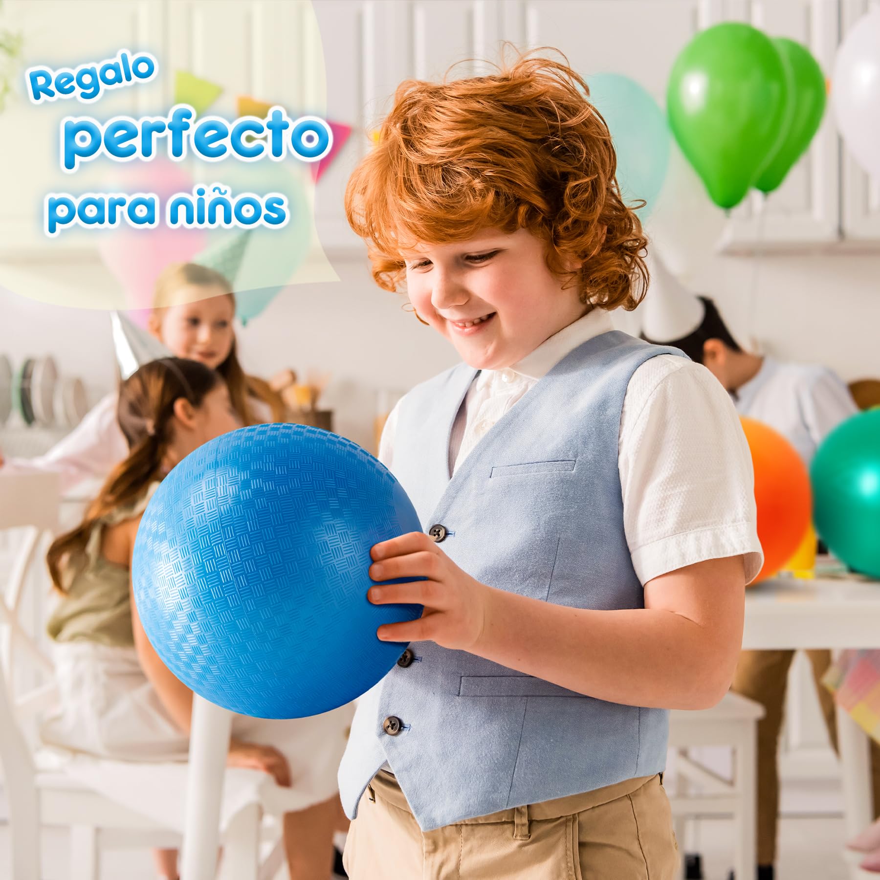 U&C Planet Lote de 6/12 Pelotas de Juego de 21,5 cm Lote de Pelotas de Dodge Ball con Bomba Gaga Ball Handball Soft Boucy IDs Rainbow Balls Juegos al Aire Libre Campamentos