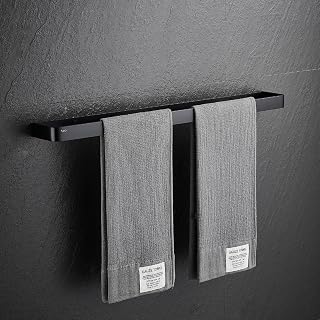 FUAO Premium Maxton Series Towel Bar 24 Inch | Wall Mounted, Rust Proof & 100% Corrosion Free, Heavy-Duty Bathroom Accessory | Available in Chrome, Brushed Gold & Matte Black (Matte Black)