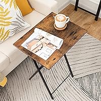 Vista 5 de HOOBRO Mesa plegable para TV, bandeja de TV, mesa estable para aperitivos para espacios pequeños, escritorio portátil junto al sofá, fácil montaje