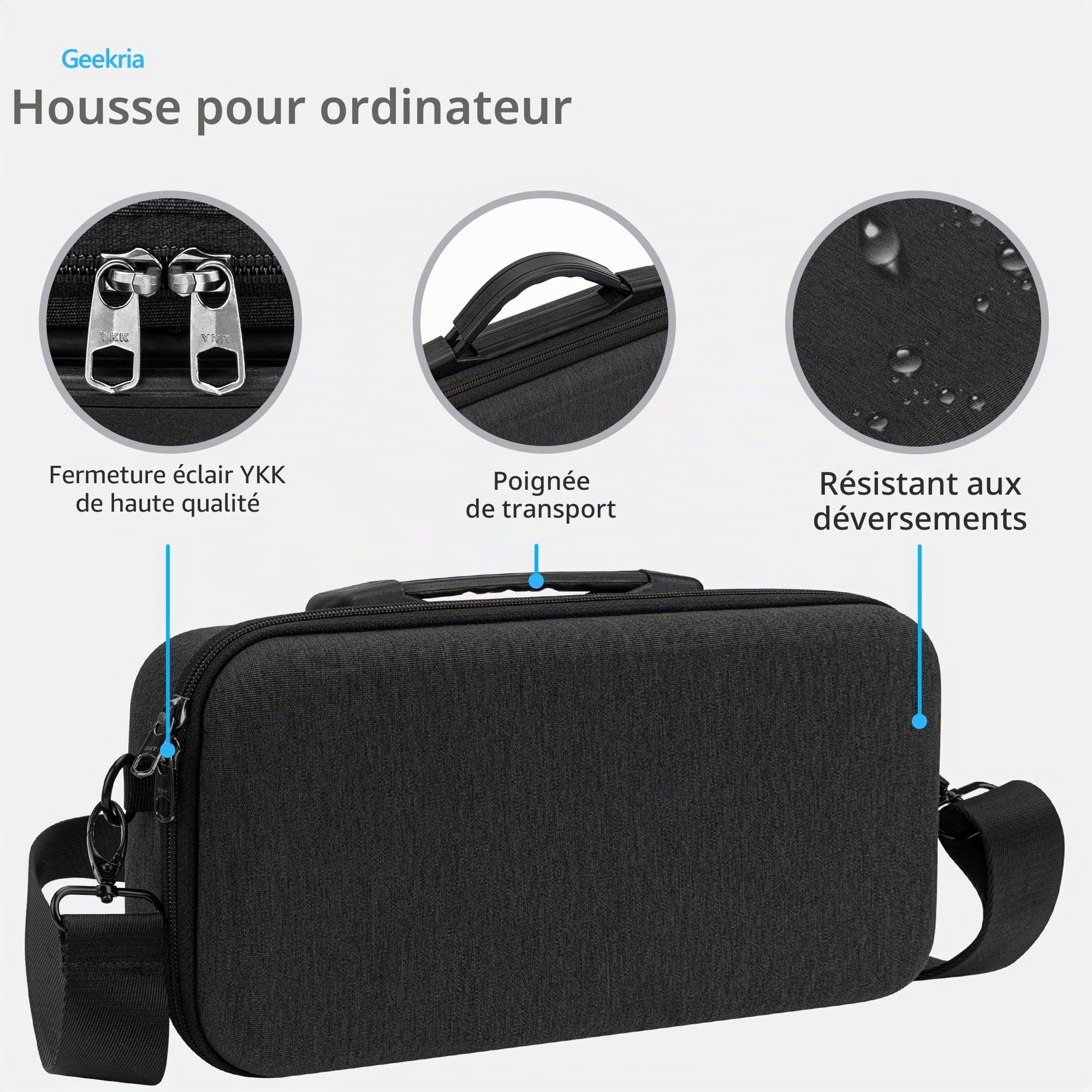 Étui de Transport Rigide pour Ordinateur de Bureau Geekria, Compatible avec Apple 2026 Mac Mini M5 / 2024 Mac Mini M4 / Pro, pour Magic Keyboard, Souris, trackpad et Accessoires (Gris foncé)