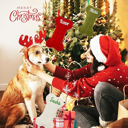 Miniatura 74 de Calcetines de Navidad personalizados, calcetines de Navidad bordados personalizados, calcetines de Navidad grandes de terciopelo de 18 pulgadas, Hm