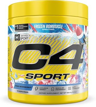 C4 Sport Pre Workout, 200mg Caffeine, Frozen Bombsicle, 14 Servings