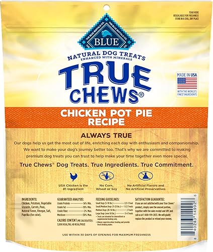 Vista 2 de Blue Buffalo True Chews Premium - Golosinas naturales para perros, pastel de pollo, bolsa de 12 onzas