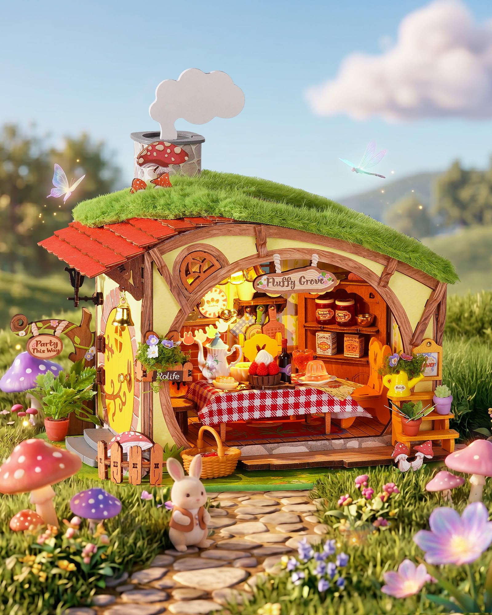 Rolife Casa delle Bambole per Adulti Boschetto Soffice Casa in Miniatura in Legno Kit Modellino Antistress Decorazione Domestica Regali Creativi per Natale