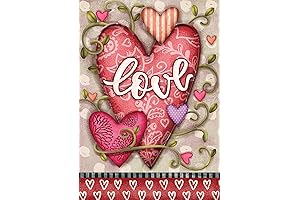 Toland Home Garden Valentine Hearts House Flag, 28x40 inch