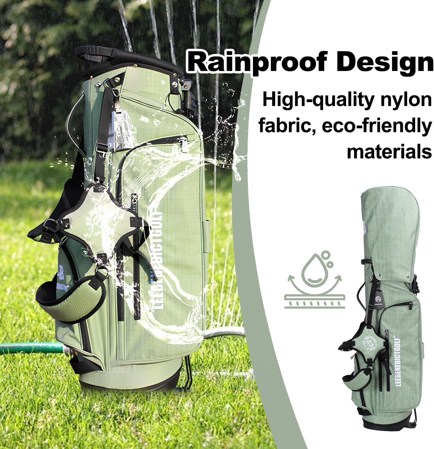 L&B Golf Stand Bag with 5 Way Full-Length Dividers,Golf Duffel Bag