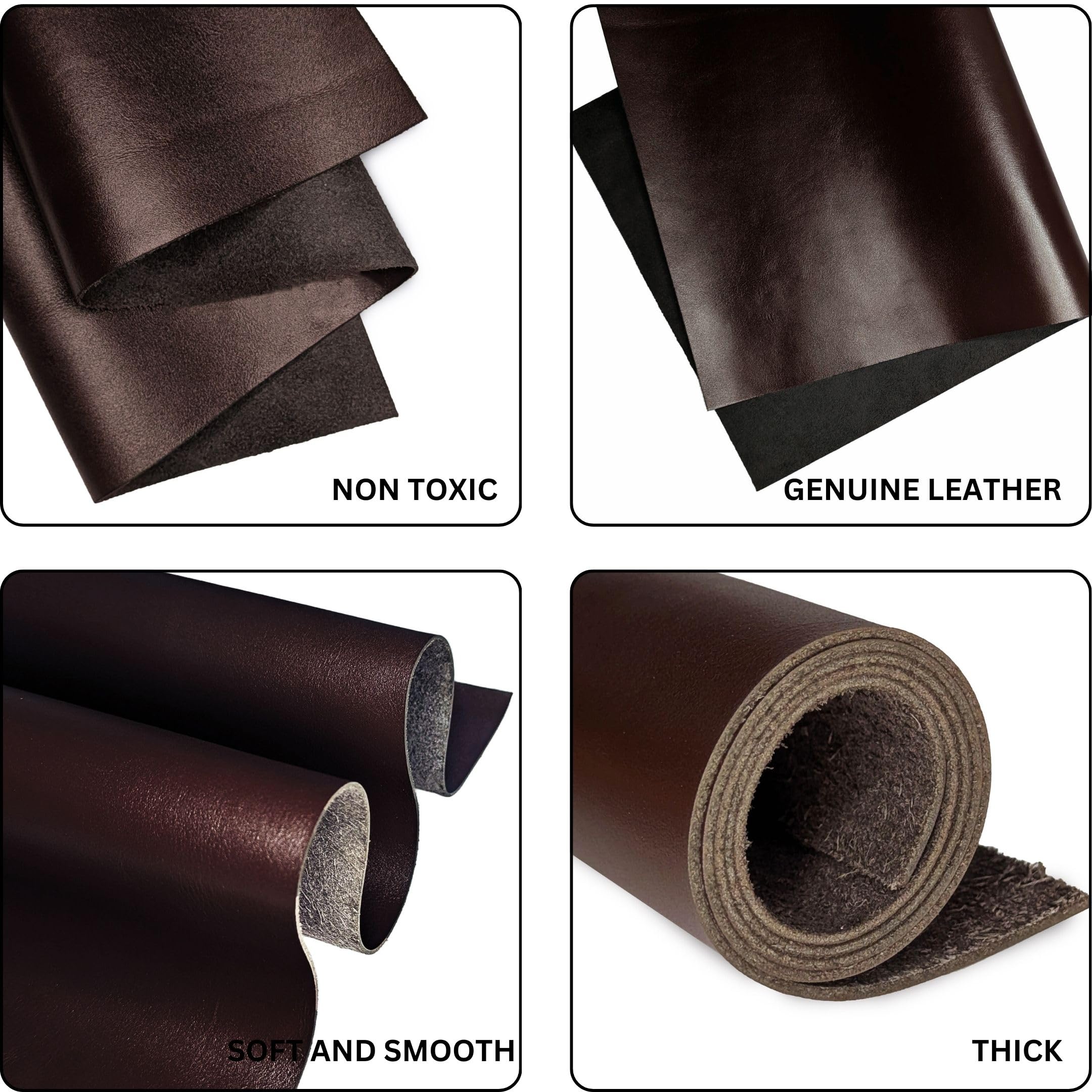 MEISTER SHEET【LEATHER】【箔】BROWN Real Leather Sheets | Chocolate Brown | 12'' X 24'' | 1.3-1.5 mm
