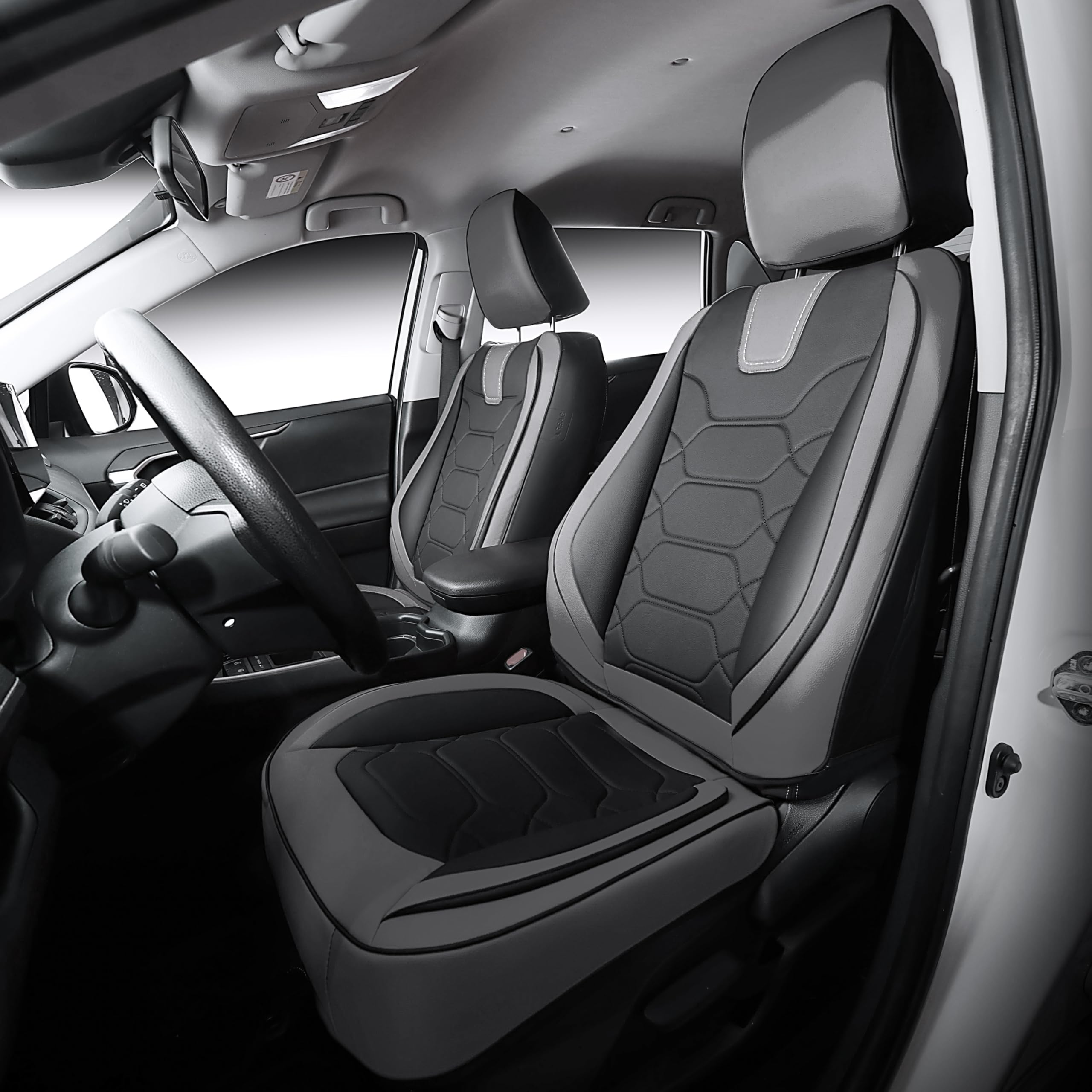 OASIS AUTO Custom Fit Seat Covers for 2019-2025 Toyota RAV4 Waterproof Faux Leather Seat Protector Cushion Rav4 Car — view 3