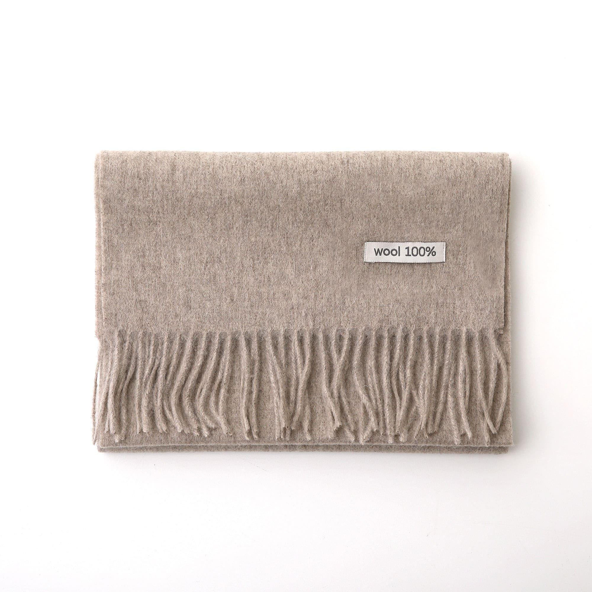 Schal aus 100% Wolle, für Damen und Herren, warm, weich, luxuriös, einfarbige Geschenkbox