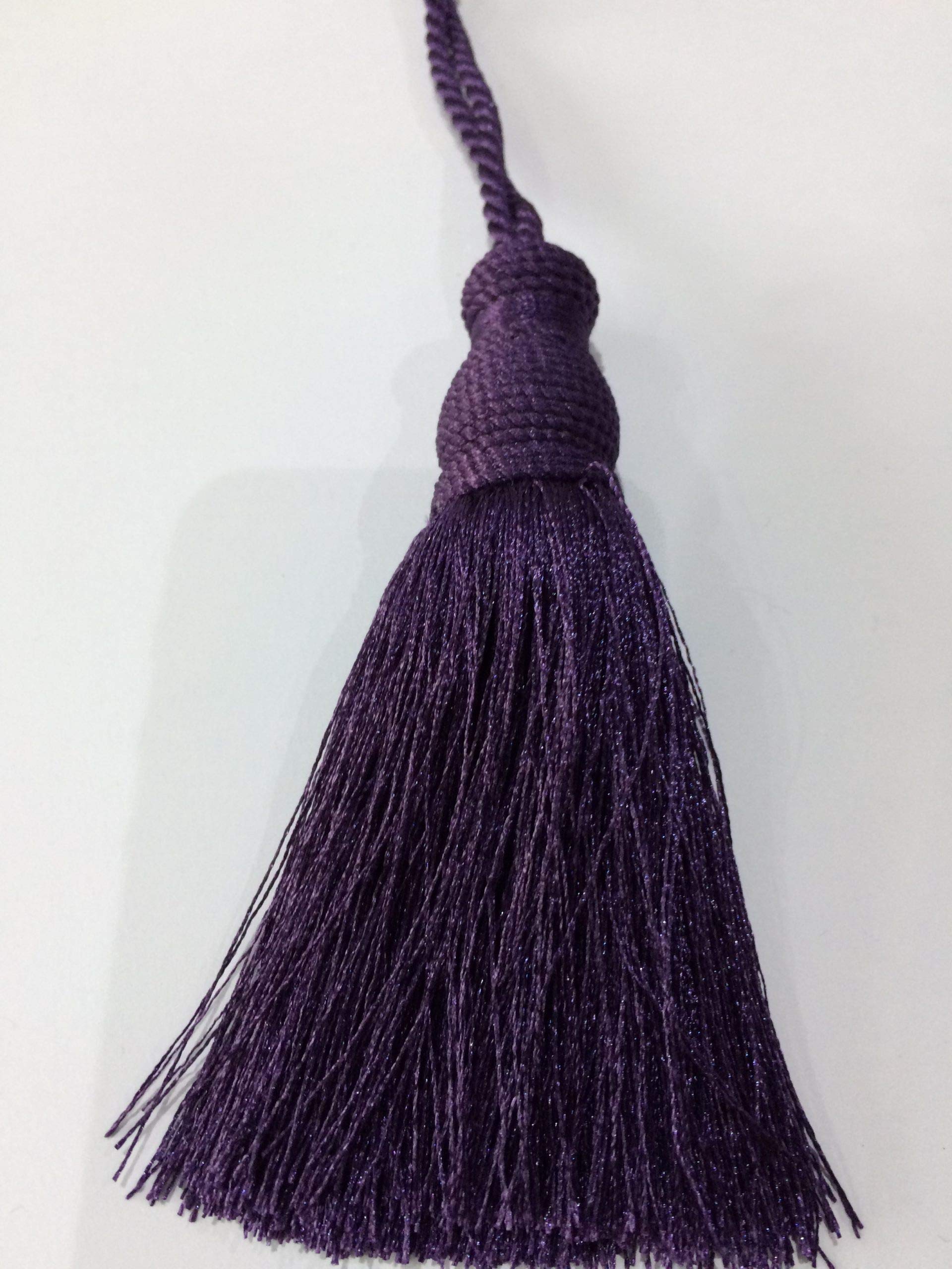 Designer Cushion & Curtains 12cm Key Tassels Purple
