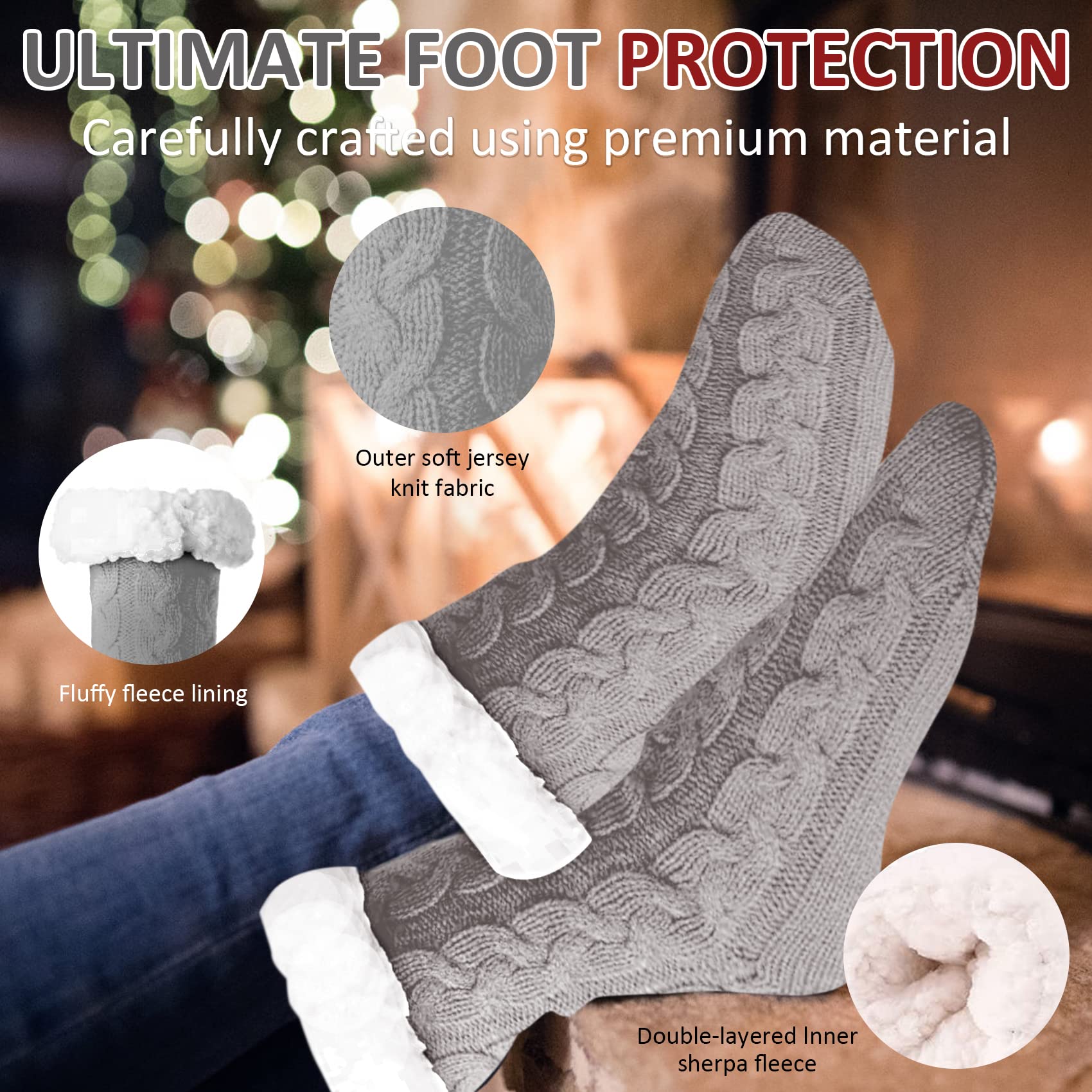 Packs Bonnet, écharpe Et Gants Femme Ensemble Bonnet Echarpe Femme Chaussettes Antidérapantes Chaudes Thermiques Femme Hiver Cache Oreilles Femme Bonnet Polaire Femme Ensemble Cadeau Femme Noel