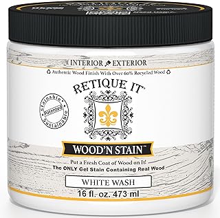 Retique It Wood'nStain - Liquid Wood Gel Stain Interior/Exterior (16 oz (Pint), 99 White Wash)
