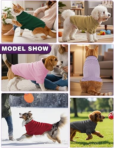 Dog Sweaters for Small Medium Large Dog — side view showing full product dimensions