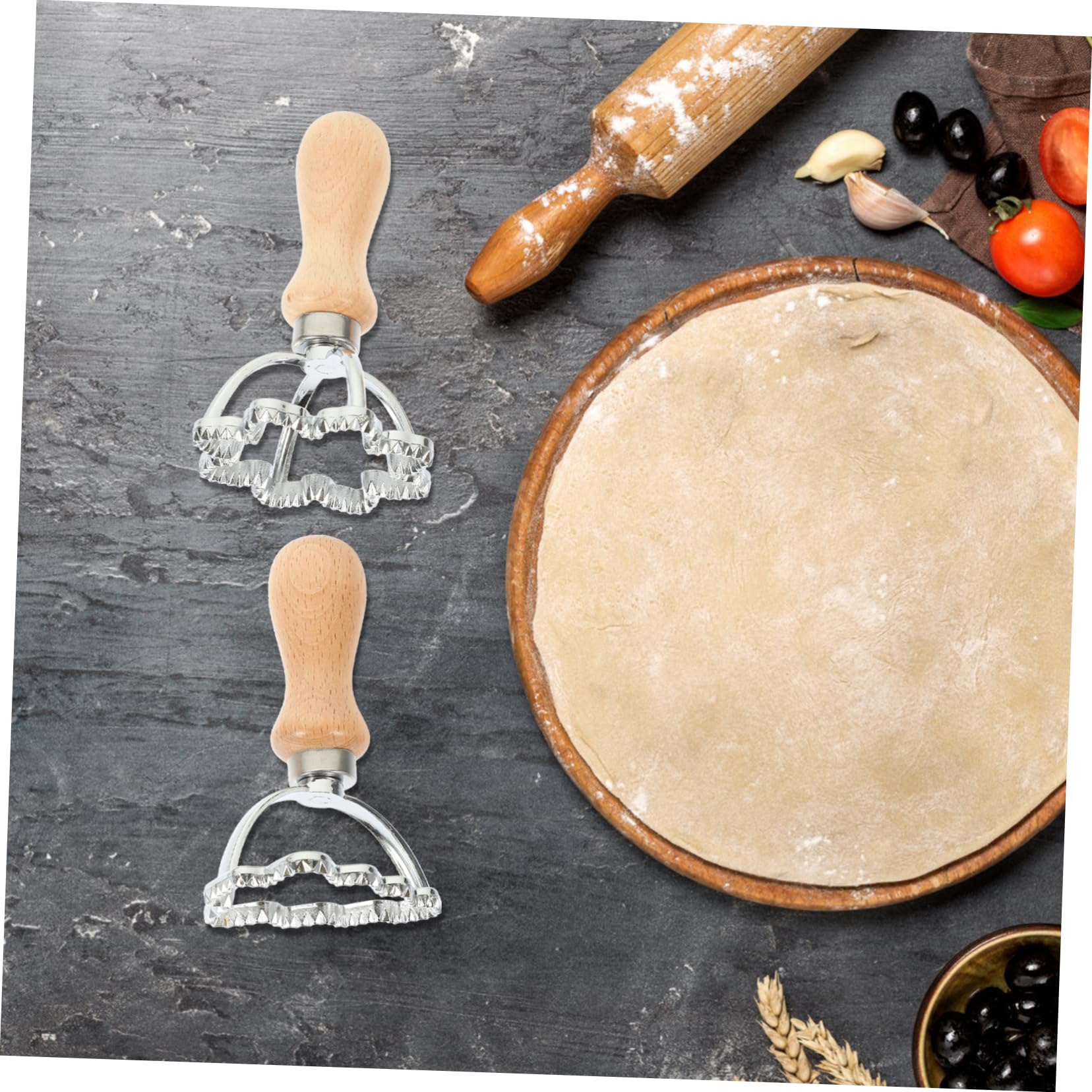 Cabilock 5 Ensembles Moule De Gaufrage De Peau De Boulette Fraises Emporte-pièce Biscuit Treillis Doublures Pâtisserie Cookie Étoile Fabricant Fondant Érable Faire Bois 2 Pièces * 5