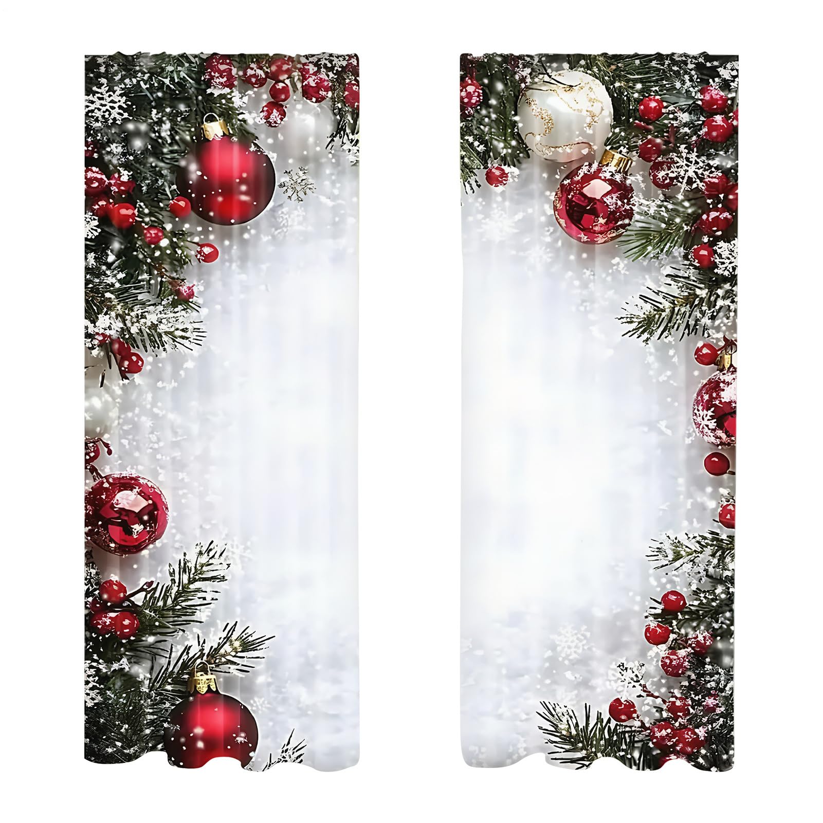 Cortinas festivas de Navidad para sala de estar y ventanas de dormitorios