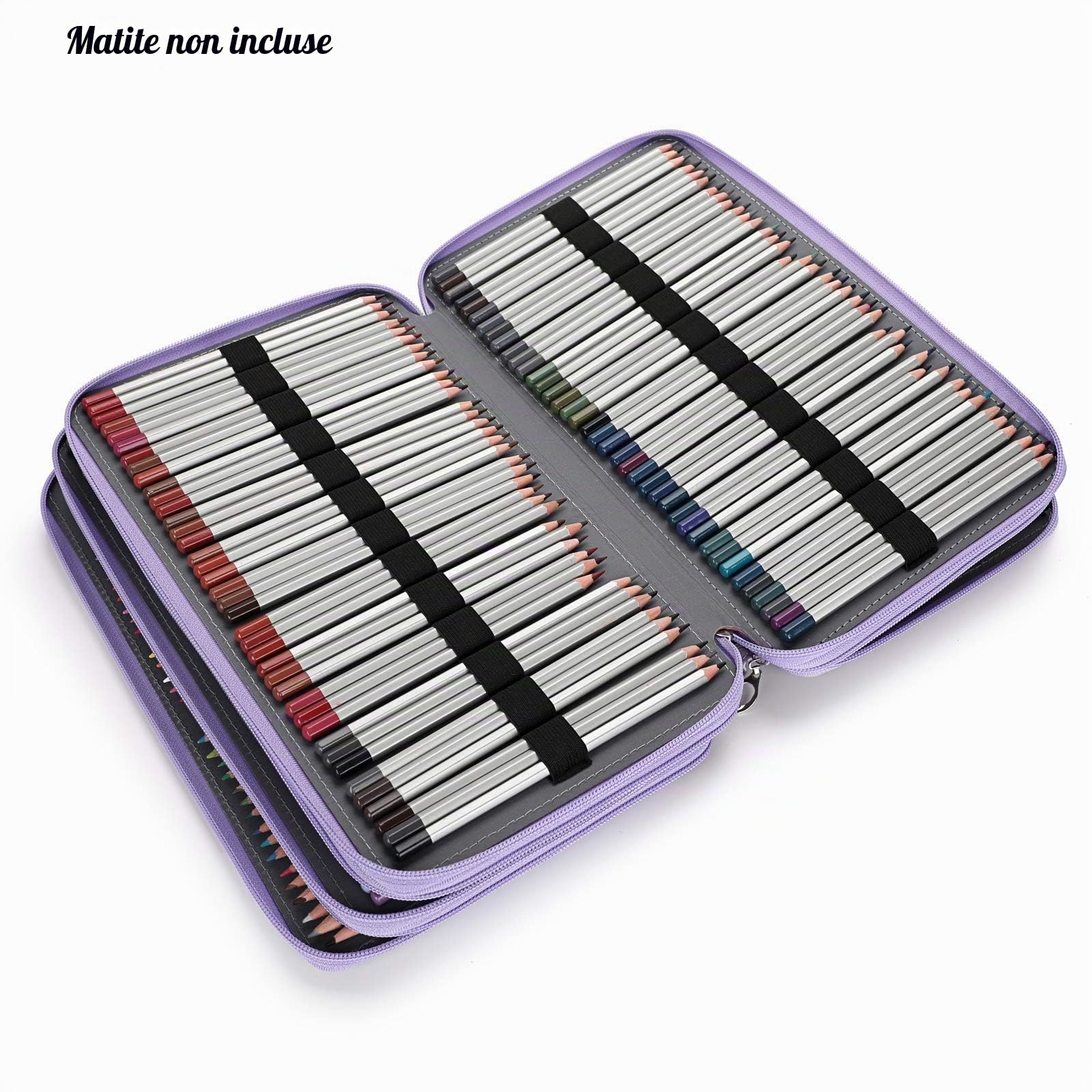 BSTKEY - Astuccio per matite colorate, in poliuretano, 300 pezzi, colore: viola