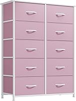 Vista 47 de YITAHOME Cómoda de tela de 4 cajones, cómoda y cómoda para dormitorio, sala de estar, pasillo, armarios, marco de acero resistente, parte superior