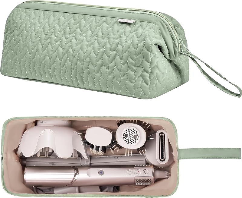 KarSyon Shark Flex Style Case for Dyson Airwrap Hair Dryer Tools Travel Bag | Wide Open Waterproof Shark Hair Tool Organizer for Flex Fusion,Airwrap Diffuser Attachments Brush Travel Essentials for Women