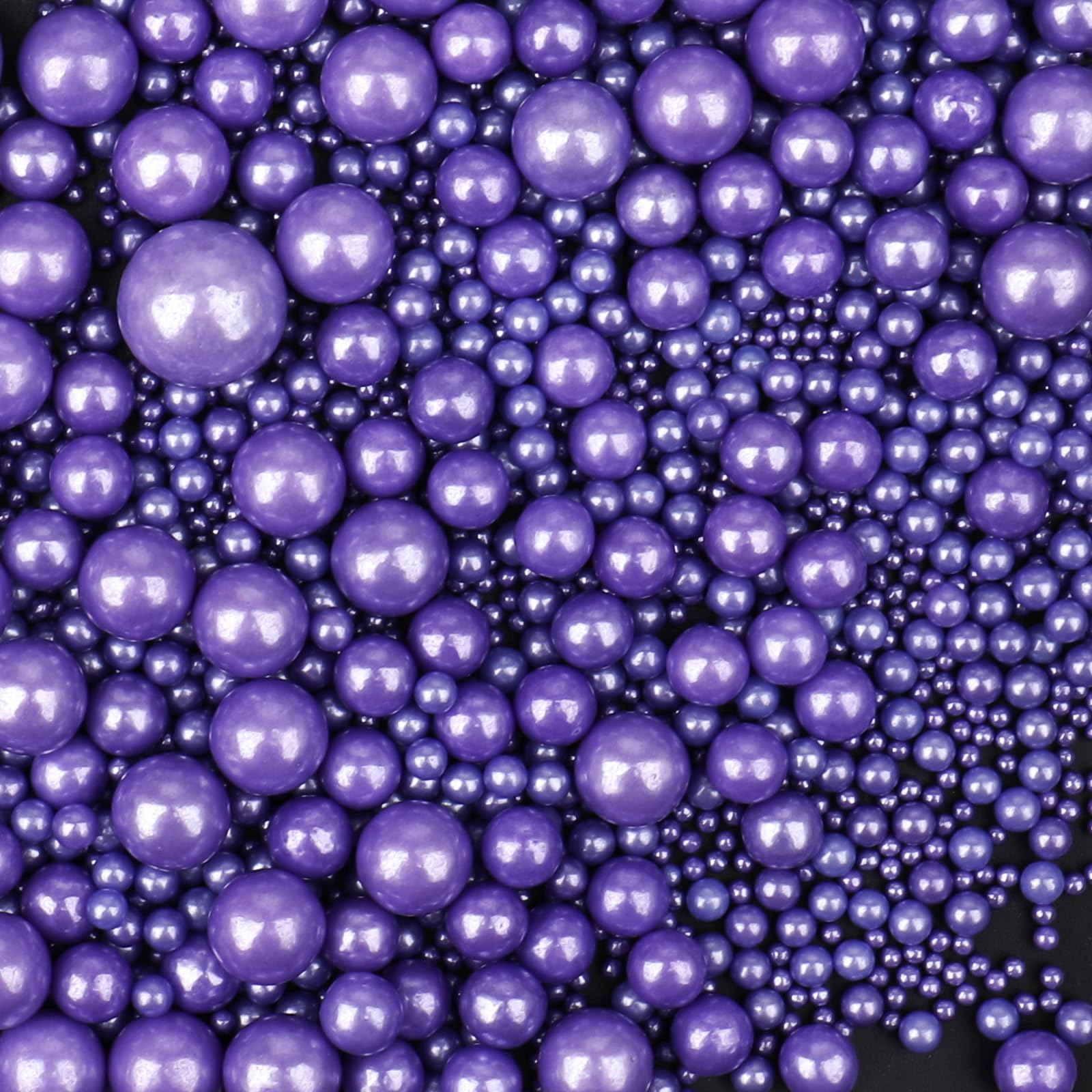 Purple Sprinkles for Cake Decorating, 130g/4.6oz Edible Purple Pearl Sprinkles Mix, Sugar Candy Pearls for Baking, Cookie Decorations and Cupcake Toppings, Wedding Party Halloween Supplies