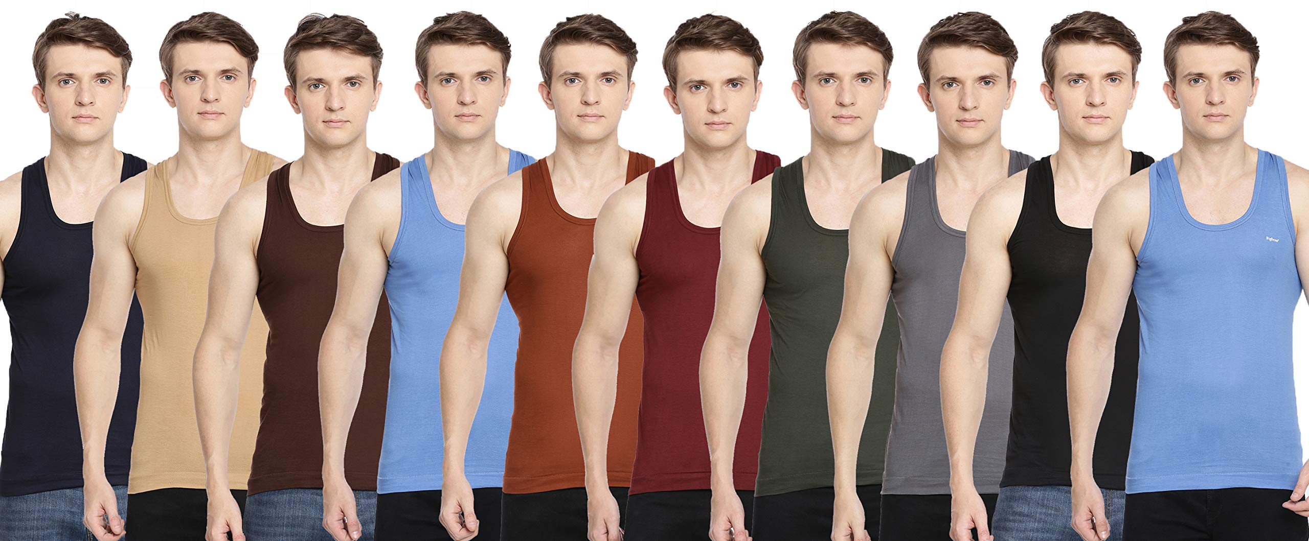 dollar bigboss Men's Assorted Pack of 10 Vest-picture-19