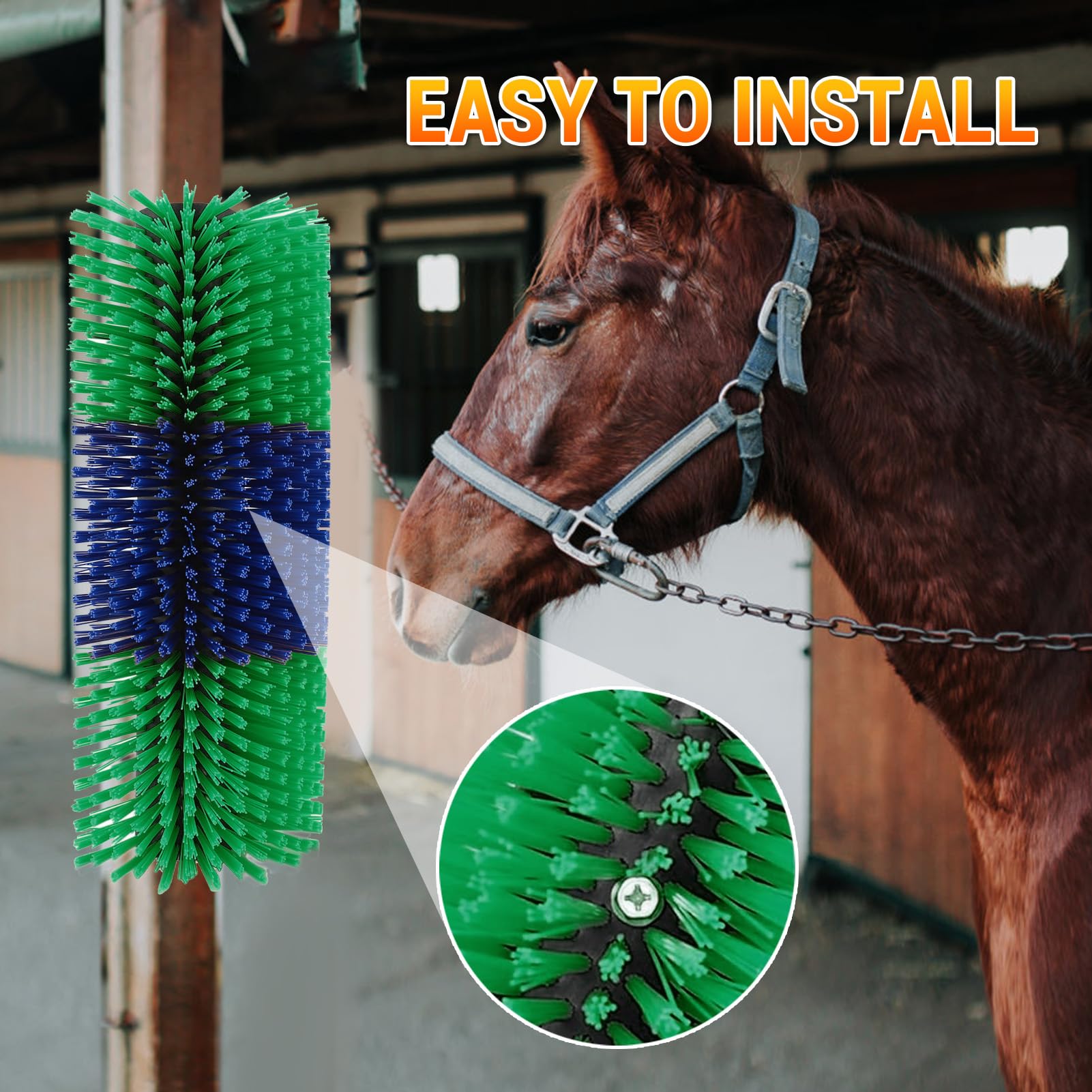 Cepillos para Rascar Ganado, Cepillo para Vacas, Rascador para Vacas, Kit de Cepillo de Masaje Completo, Cepillo para Caballos para el Cuidado, Cepillo para Cabras, Alivia la