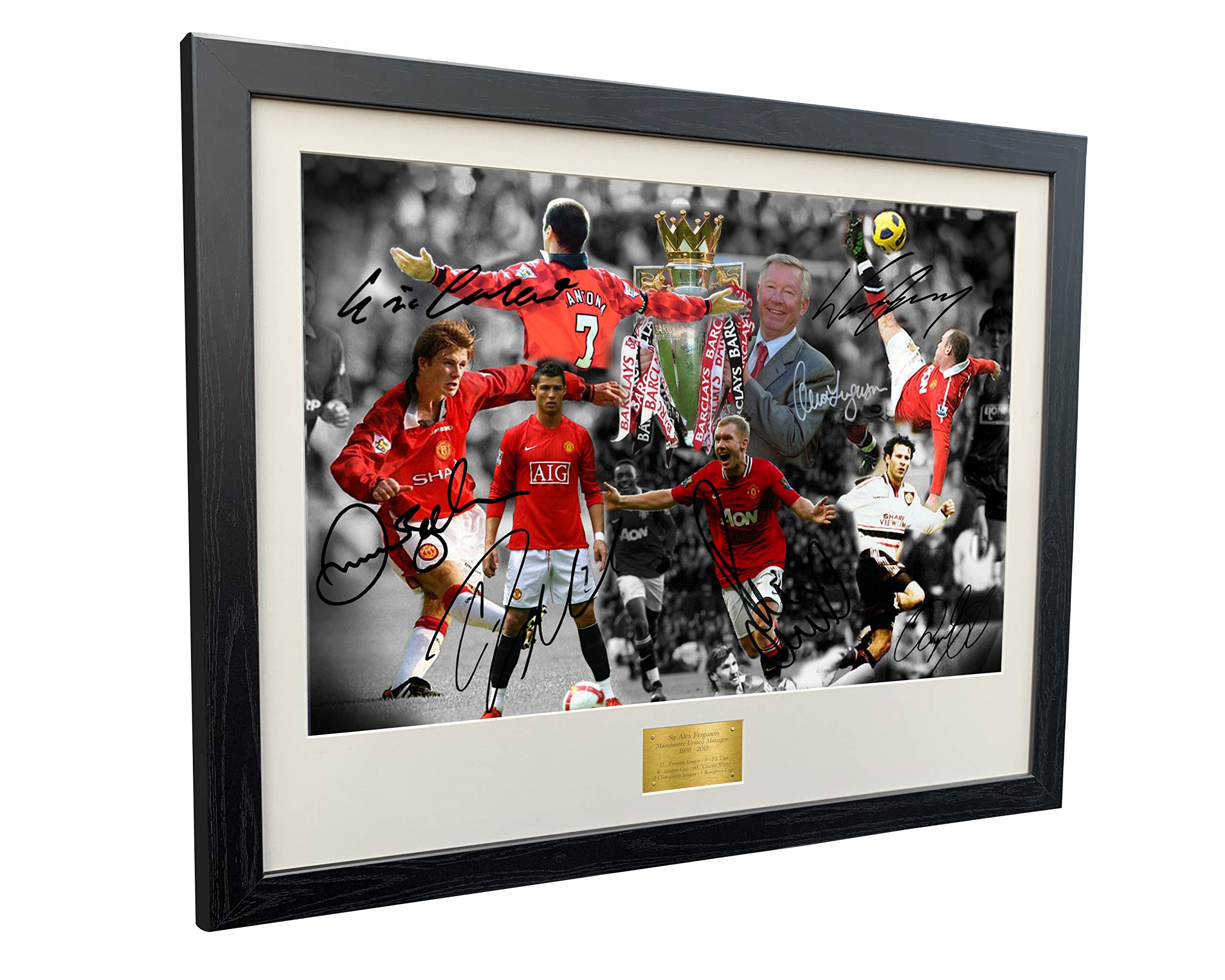 Kitbags & Lockers SUPER A2 SIZE Signed THE ALEX FERGUSON YEARS Celebration -Cantona-Ronaldo-Beckham-Giggs-Rooney-Scholes Autographed Manchester United Photo Frame Photograph Picture Gift
