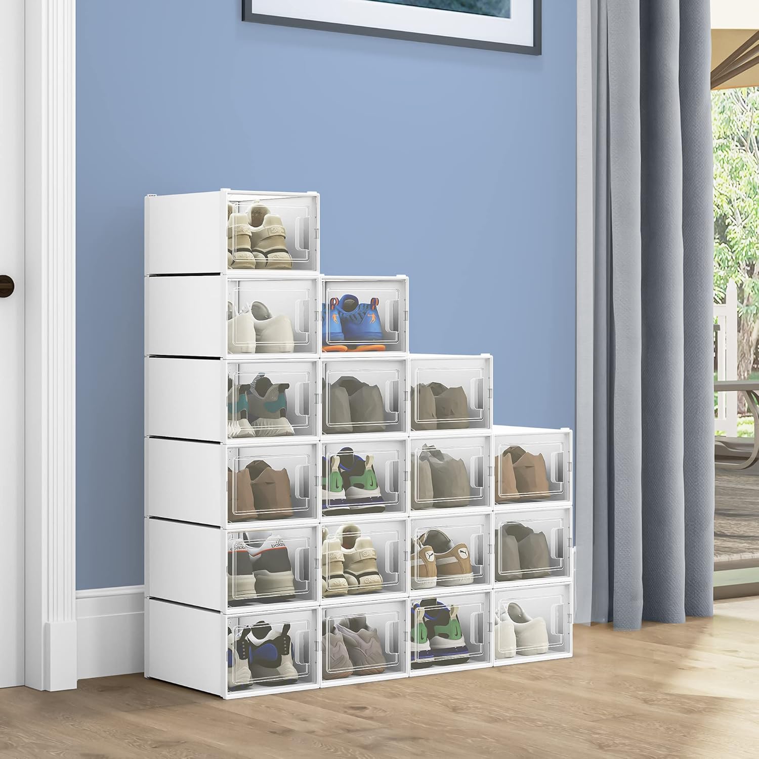 Amazon.com: YITAHOME Shoe Storage Box, 18 PCS Medium Size Shoe Storage ...