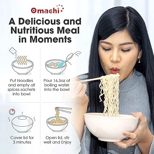 Miniatura 3 de OMACHI - Fideos de papa dorados, hechos con ingredientes naturales, superiores (camarones agrios y calientes, paquete de 30)