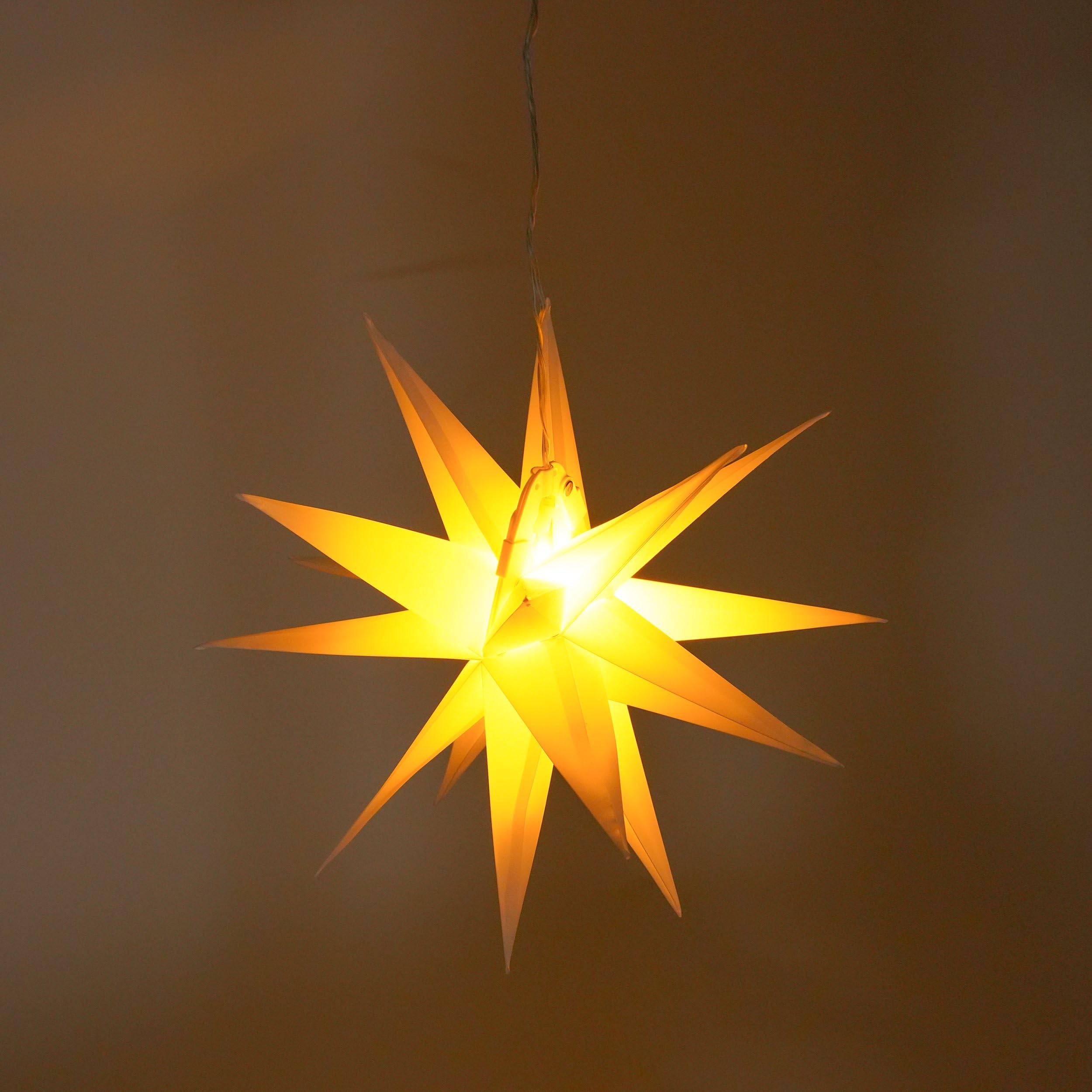 Esotec Solar Weihnachtsstern außen Leuchtstern Outdoor Ø35cm 102573 | Solar Hängeleuchte Ø35cm, 8 LEDs 1800/4000K, bis 10Std., Dauerlicht, 5m Kabel, LiFePO4 Akku wechselbar, Weihnachtsdeko außen