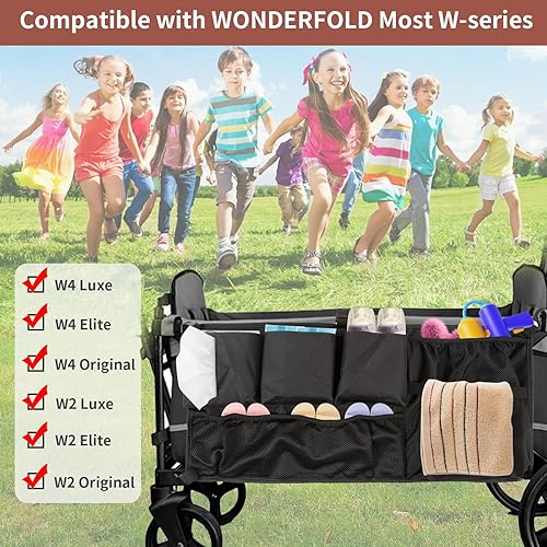 Miniatura 6 de Red de carga con múltiples bolsillos para cochecito, red de carga para cochecito, organizador de cochecito Oxford, espacio de almacenamiento