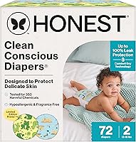 Vista 22 de The Honest Company Clean Conscious - Pañales para pieles sensibles, hasta un 100% a prueba de fugas, hipoalergénicos, estampados neutros, caja Super