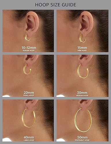 Miniatura 3 de Aretes de plata esterlina enchapados en platino u oro con Swarovski Zirconia, 1" de diámetro, plata chapada en oro rosa, Rosa-enchapado dorado,