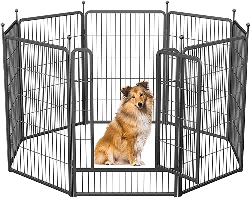 Musen Corralito para perros para interiores y exteriores, 8 paneles de 40 pulgadas de altura, corral de ejercicio con puertas para perros grandes,