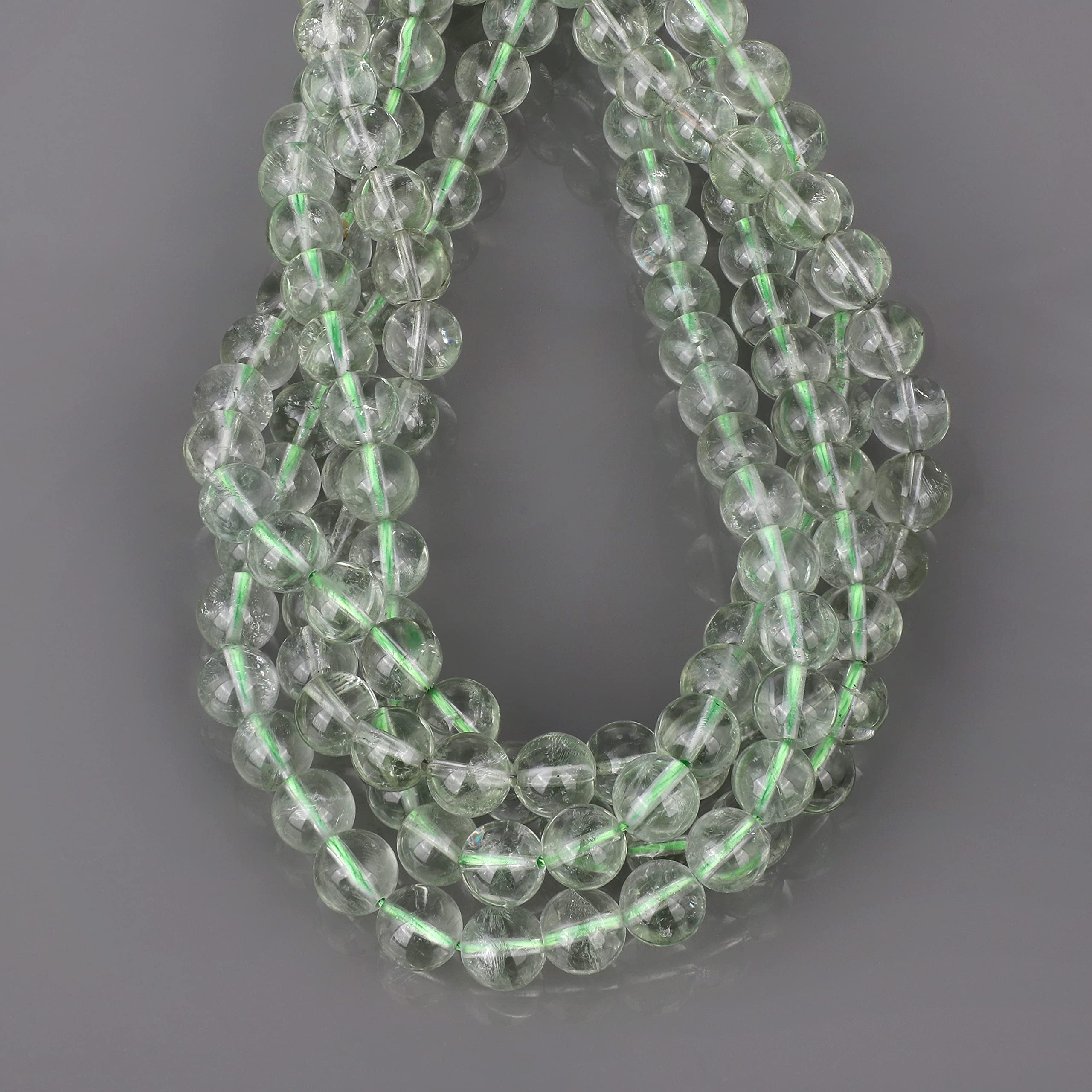 Naturalny ametyst, zielone luźne koraliki (8 mm), gładki okrągły sznurek do samodzielnego wykonania - 39 cm, 1 sznurek, naszyjnik, bransoletka