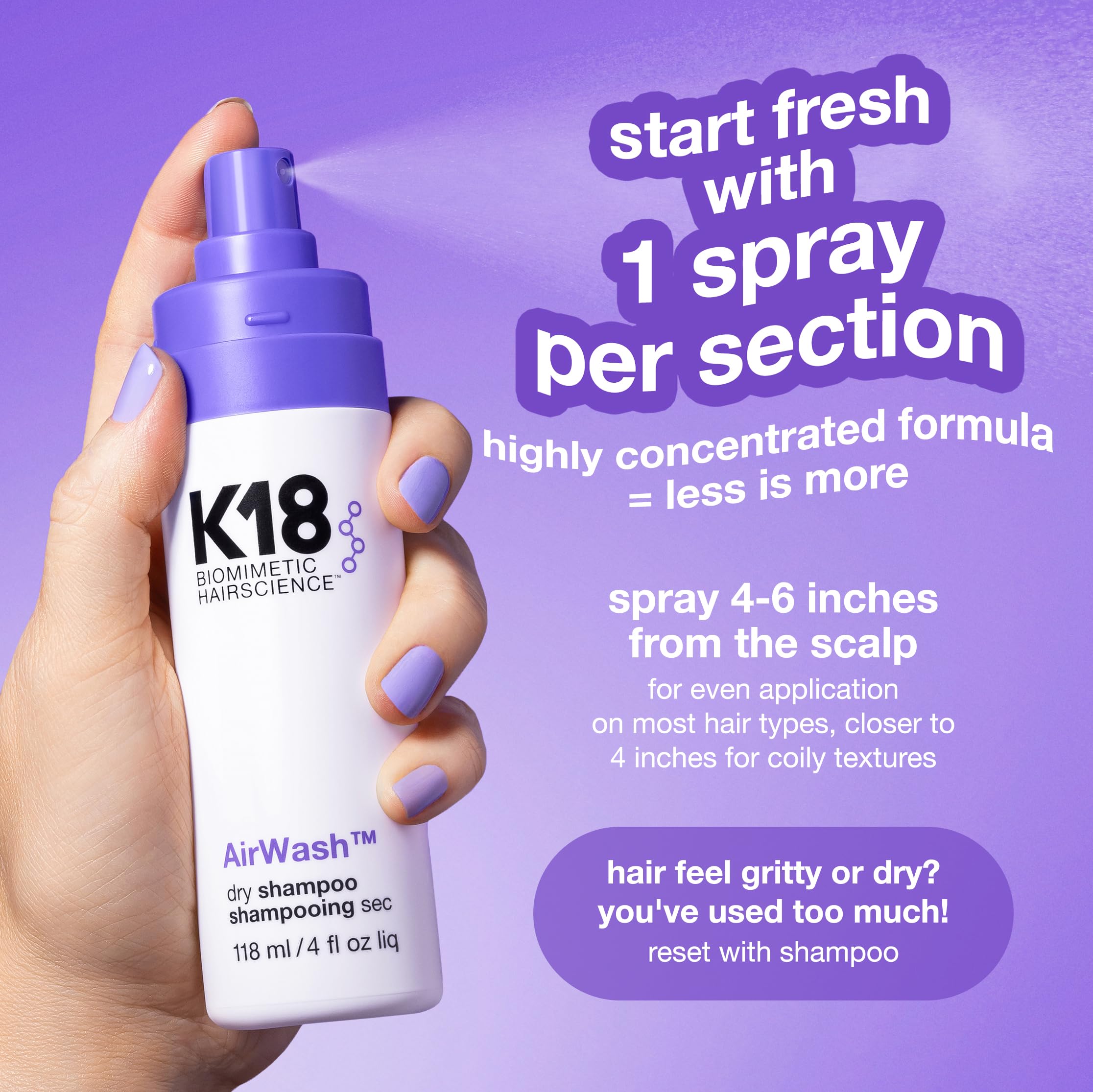 K18 AirWash™ Champú Seco