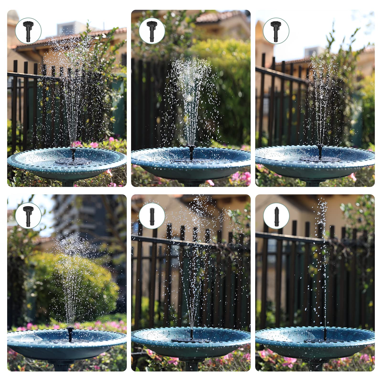 AMZtime Abbeveratoio per uccelli a energia solare, resistente all'inverno, con fontana solare da 2,5 W, per esterni, abbeveratoio per uccelli selvatici, abbeveratoio per uccelli, giardino (verde)