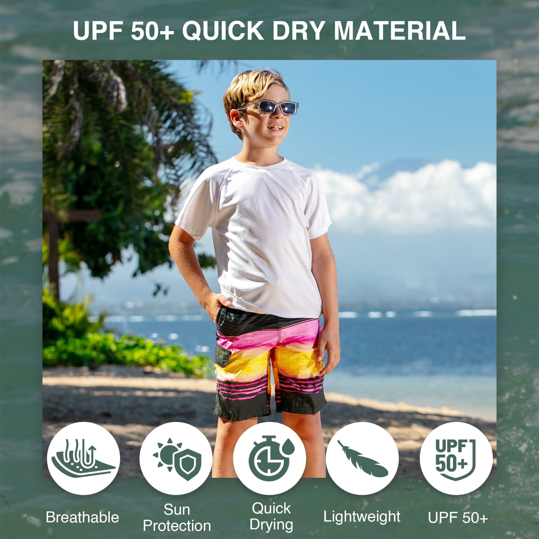 Kanu Surf Boys' Yolo Quick Dry UPF 50+ Beach Swim Trunk