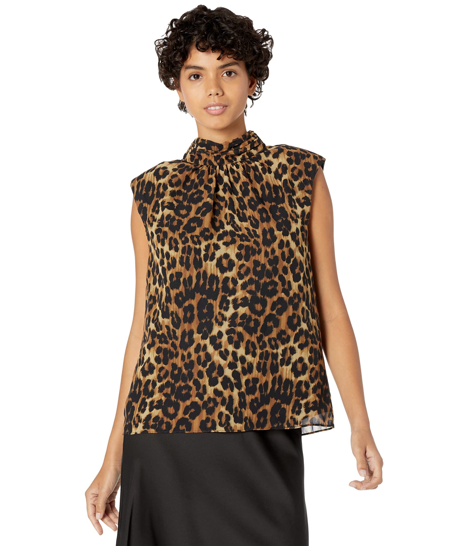 MILLY Rori Leopard Print Women Top, Multi, M