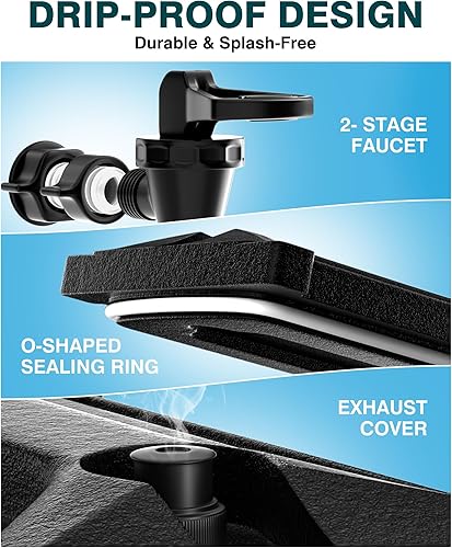 Miniatura 5 de WantJoin Dispensador de bebidas aislado, contenedor de bebidas frías y calientes de 5 galones, con asas, dispensador térmico de bebidas, enfriador