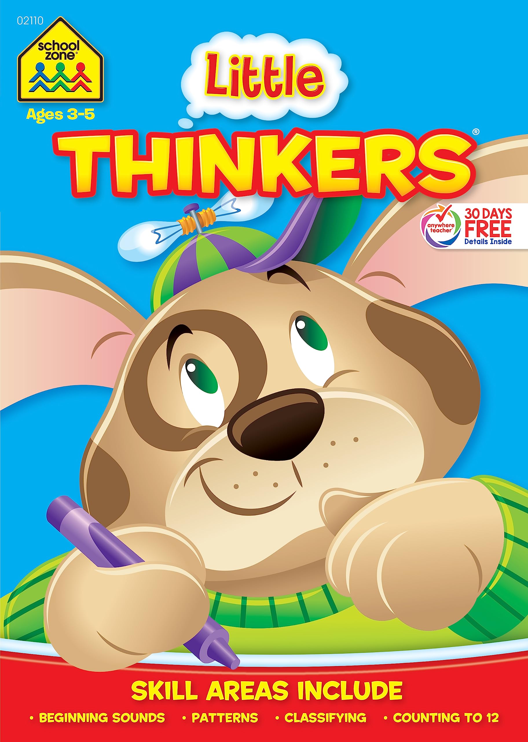 School Zone Little Thinkers Preschool Workbook: 32 Pages, Beginning Sounds, Patterns, Alphabet, Counting 0-12, Ages 3 to 5 (Little Thinkers Book Series) Paperback – December 16, 2013