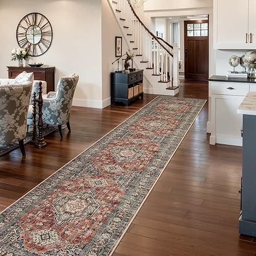 Lahome Oriental Hallway Runner Rug, 2.5x12 Washable Runners for Hallways