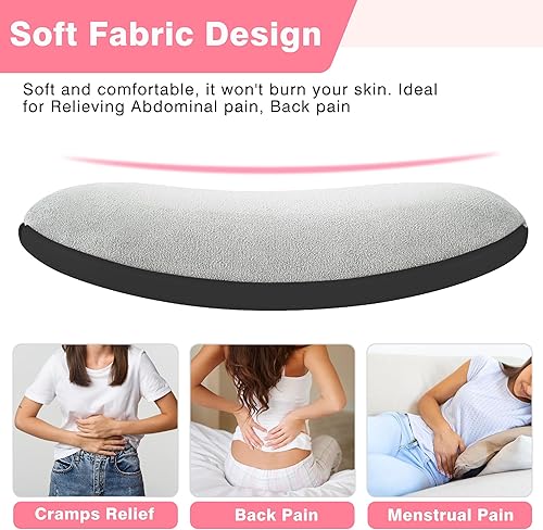 Miniatura 4 de Almohadillas térmicas para calambres, masajeador de calambres menstruales, almohadilla térmica inalámbrica portátil con 6 niveles de calor y 6 modos