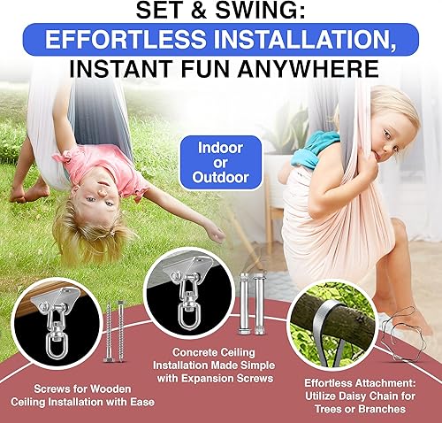Miniatura 3 de Savoiz - Columpio de terapia para niños - Duradero, ajustable y fácil de instalar - Adecuado para uso en interiores y exteriores - Calmante para