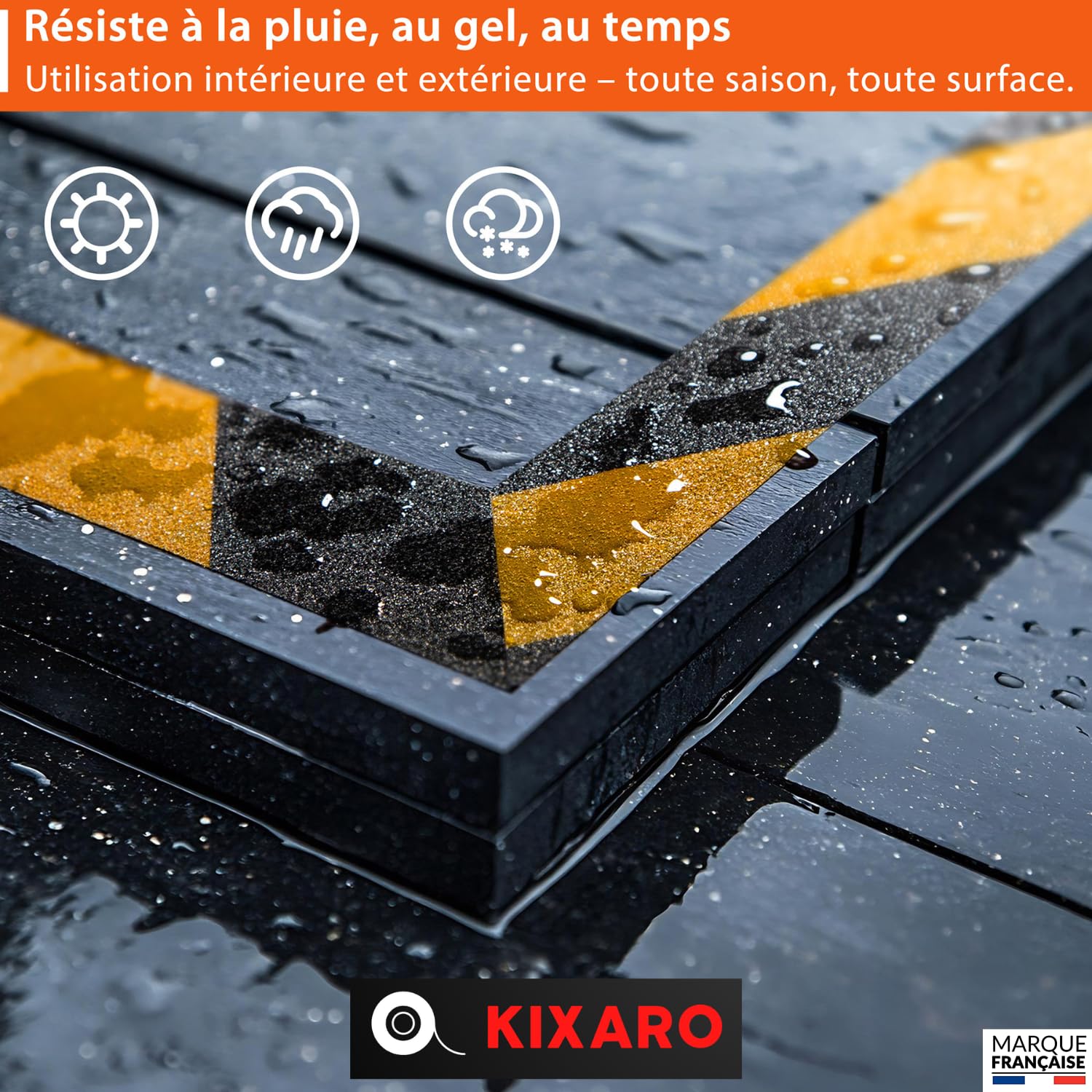 Bande Antidérapante Escalier ✮Marque Francaise✮ Lotde2 Rubans Marche Escalier Marquage Exterieur Interieur 10mX5 Adhésif Noir/Jaune Tape Bande Antiderapante Adhesive Ruban Antidérapant✯GARANTIE À VIE✯